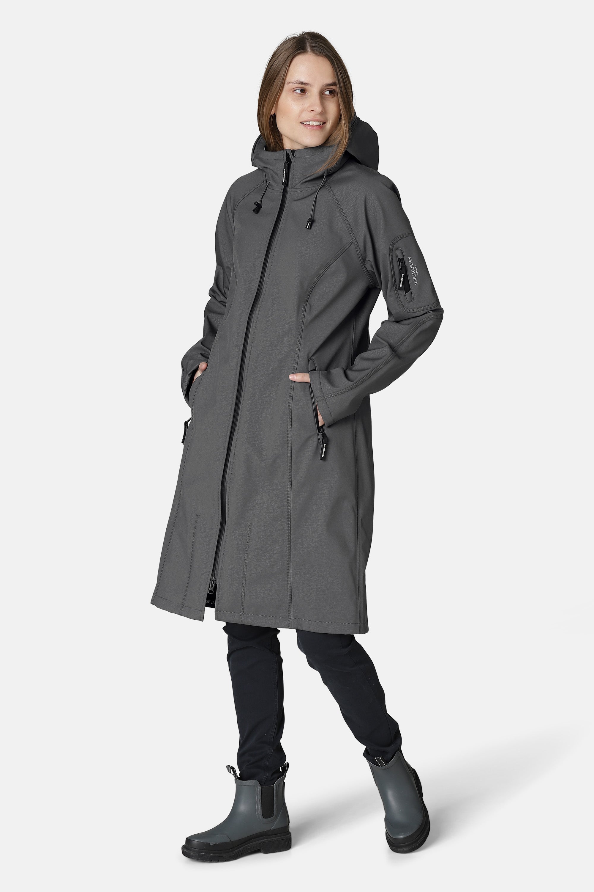 Ilse Jacobsen Hornbæk Rain Langer Regenmantel Raincoat 033 Dark Shadow